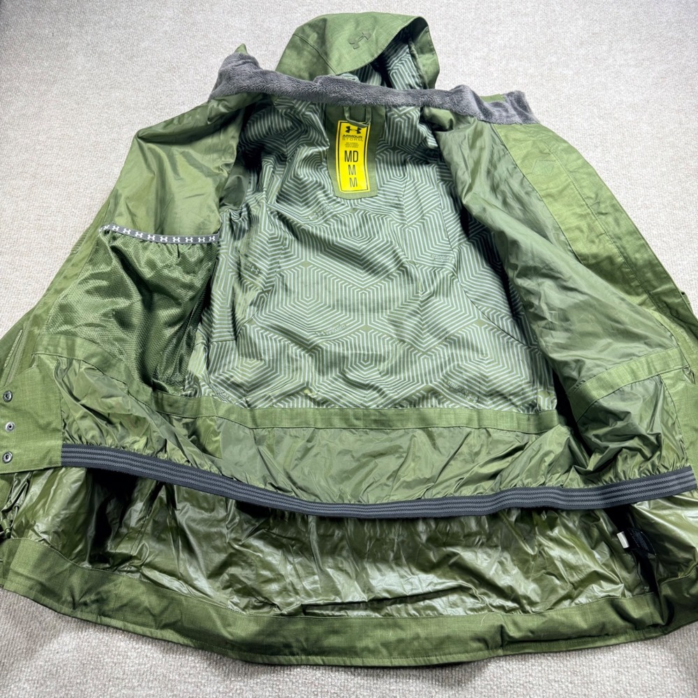 Under Armour Storm ColdGear Infrared Jacket Green Hooded Parka Womens Medium - Picture 6 of 13